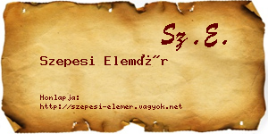 Szepesi Elemér névjegykártya