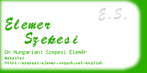 elemer szepesi business card